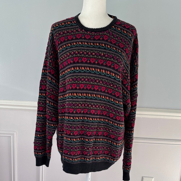 Vintage Northern Isles Retro Crewneck Sweater Sz 2XL Hand Embroider Cottagecore - Picture 2 of 14